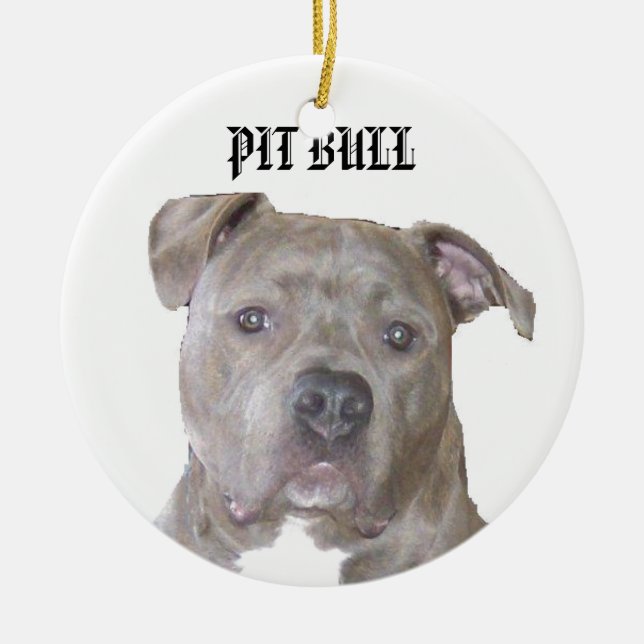 ORNEMENT EN CÉRAMIQUE PITBULL (Devant)