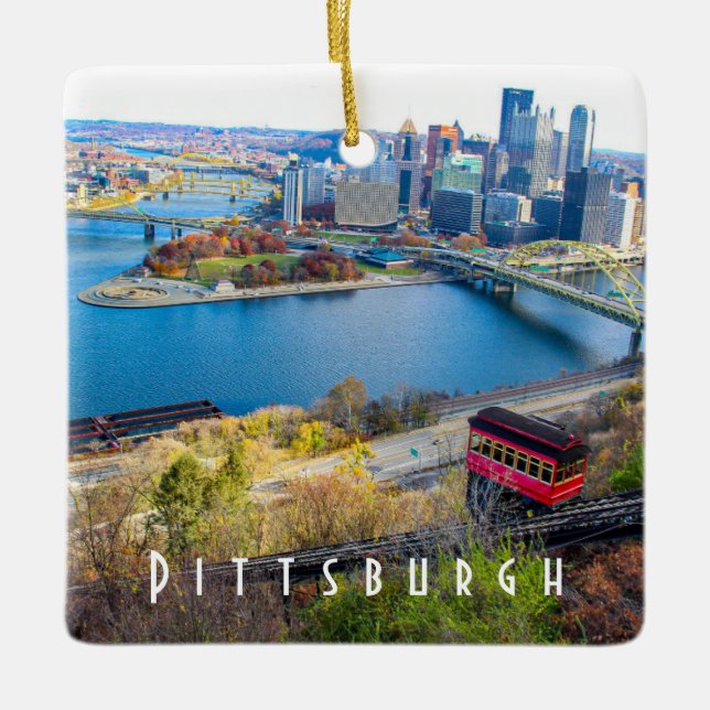 Ornement En Céramique Pittsburgh Skyline (Devant)