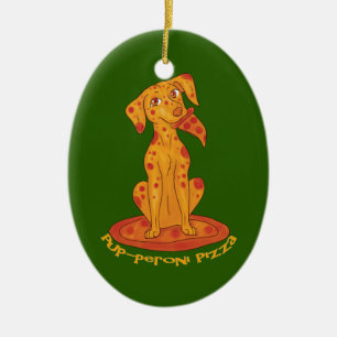 Ornement En Céramique Pizza Puppy