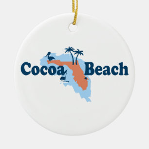 Ornement En Céramique Plage de cacao - conception de carte