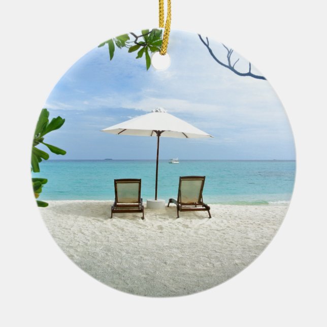 Ornement En Céramique Plage des Maldives (Devant)