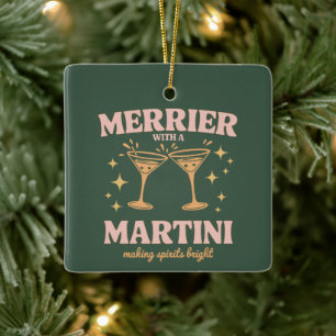 Ornement En Céramique Plus joyeux avec un cocktail de Noël au Martini de