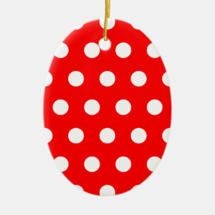 Ornement En Céramique Point de polka rouge
