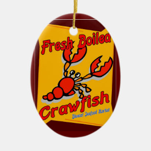 Ornement En Céramique Poisson à crevettes fraîchement bouilli