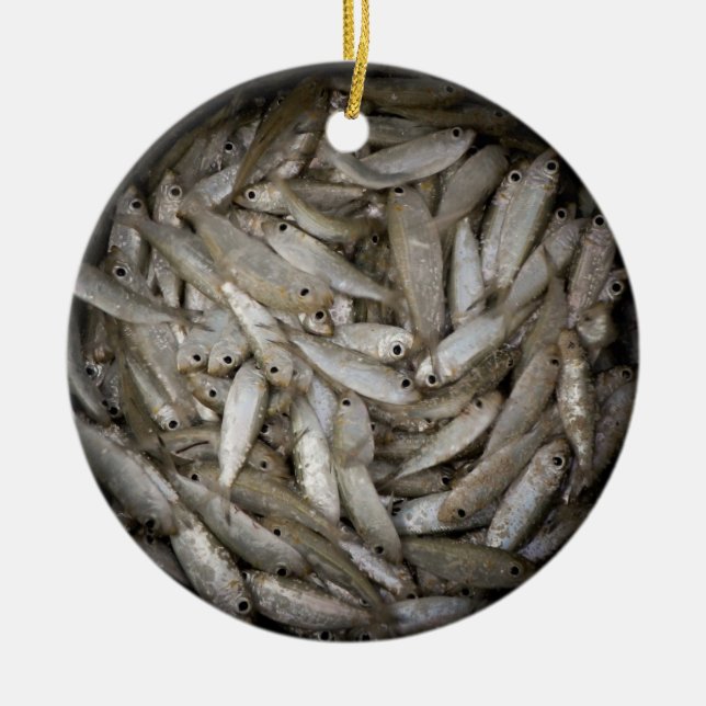 Ornement En Céramique Poisson dans un baril (Devant)