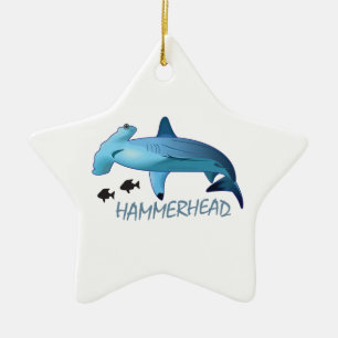ORNEMENT EN CÉRAMIQUE POISSON-MARTEAU DE REQUIN DE POISSON-MARTEAU