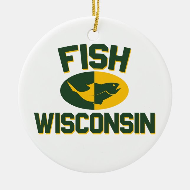 Ornement En Céramique Poisson Wisconsin (Devant)