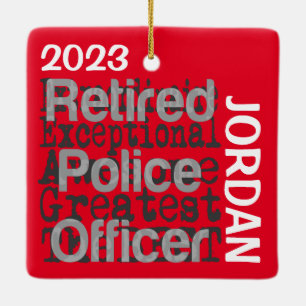 Ornement En Céramique Police à la retraite Extraordinaire CUSTOM