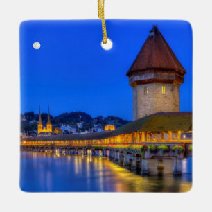 Ornement En Céramique Pont de chapelle, Kapellbrucke, luzerne, Suisse