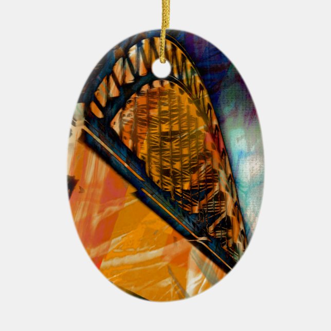 Ornement En Céramique Pont de Newcastle Tyne (Devant)