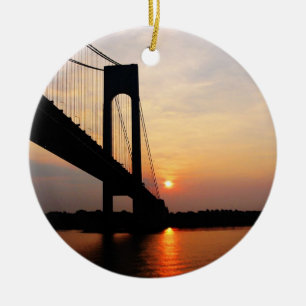 Ornement En Céramique Pont de Verrazano à l'aube