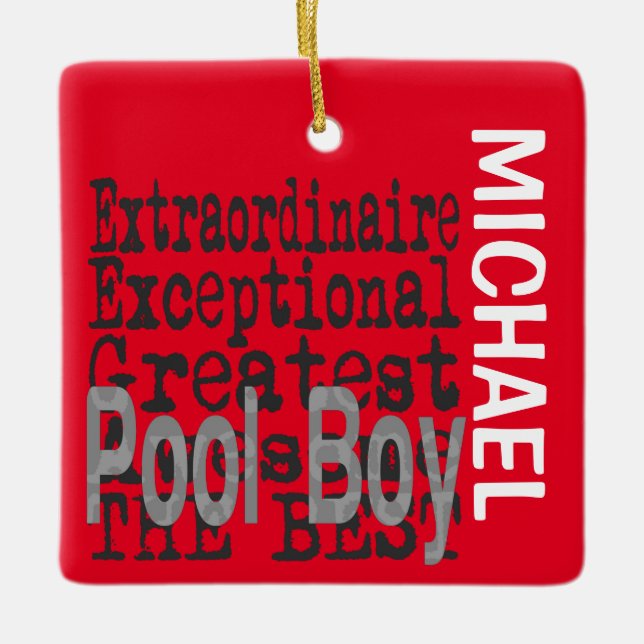 Ornement En Céramique Pool Boy Extraordinaire CUSTOM (Devant)