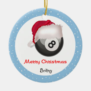 Ornement En Céramique PoolChick Merry Christmas Santaball Personnaliser
