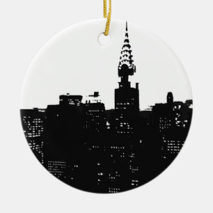 Ornement En Céramique Pop Art New York Silhouette