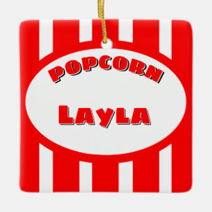 Ornement En Céramique Popcorn Votre nom