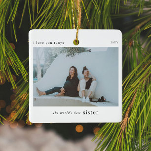 Ornement En Céramique Porte-photos personnalisées de la meilleure soeur 