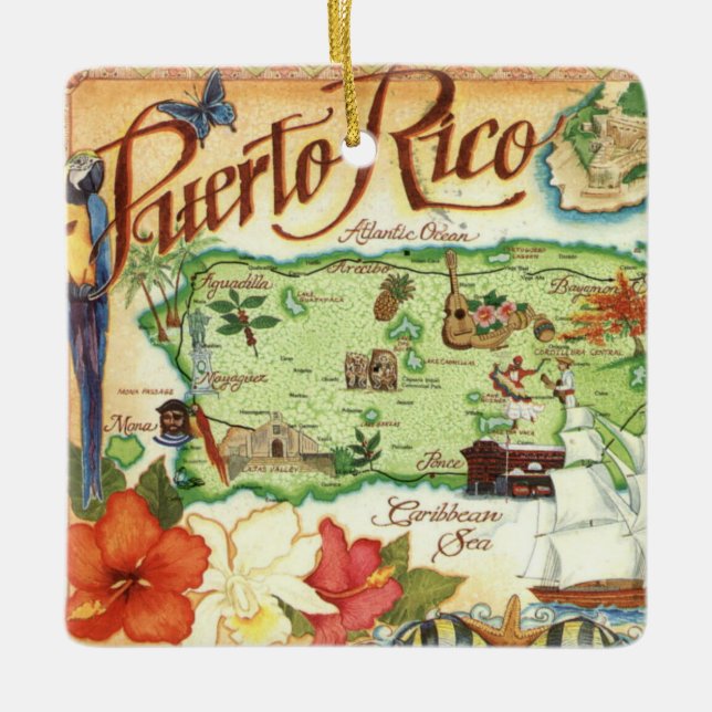 Ornement en céramique Porto Rico (Devant)