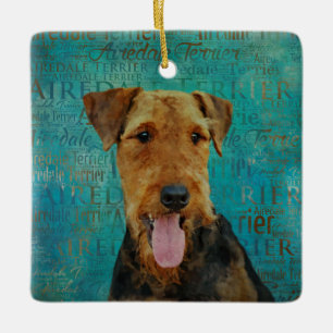 Ornement En Céramique Portrait d'Airedale Terrier sur l'art Word