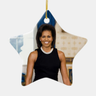 Ornement En Céramique Portrait officiel de première Madame Michelle