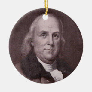 Ornement En Céramique Portrait vintage de Benjamin Franklin