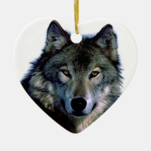 Ornement En Céramique Portrait Wolf