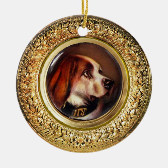 Ornement En Céramique PORTRAITS DE CHIEN MINIATURE Bloodhound (Devant)