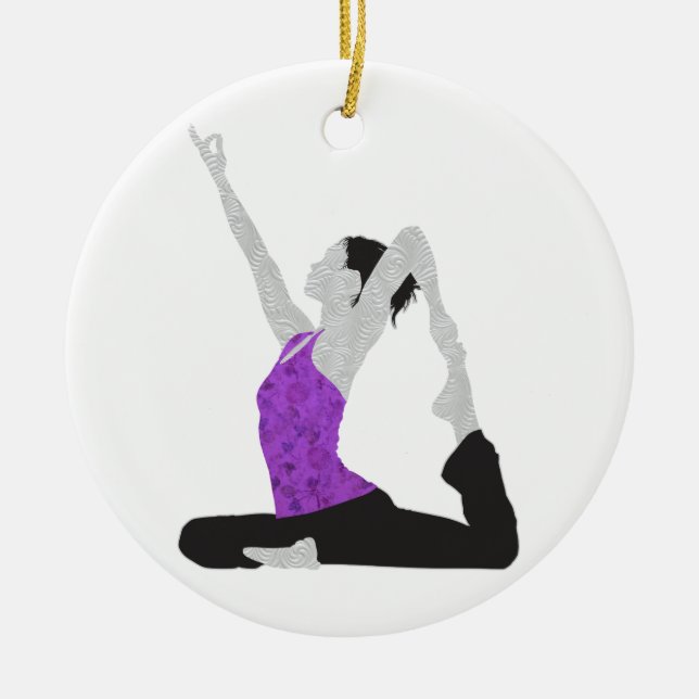 Ornement En Céramique Pose de yoga (Devant)