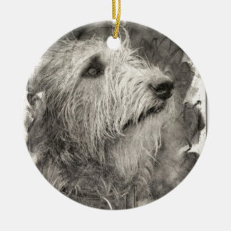 Ornement En Céramique Pose parfaite de chien-loup irlandais