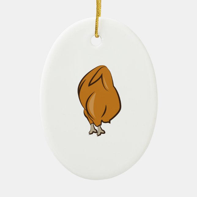 Ornement En Céramique Poulet cuit (Devant)