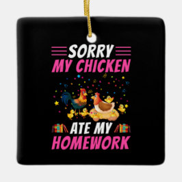 Ornement En Céramique Poulet D'Art Mon Poulet Mangé Ma Maison