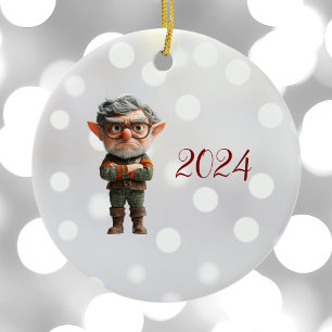 Ornement en céramique pour elfe de Noël