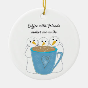 Ornement en céramique pour partager un café avec d