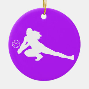 Ornement En Céramique Pourpre de l'ornement w/Name de silhouette de