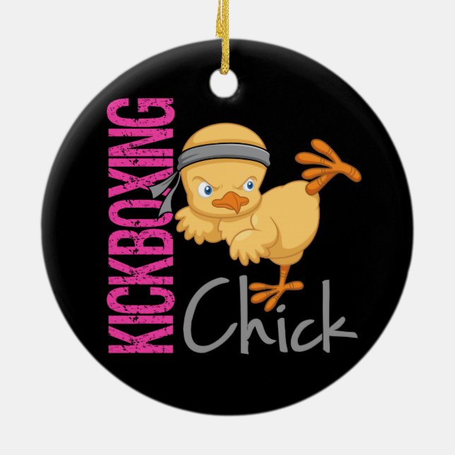 Ornement En Céramique Poussin de Kickboxing (Dos)