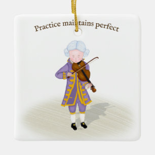 Ornement En Céramique "Pratique Conserver Parfait" Musique Mozart Violon