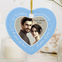 Premier anniversaire du Mariage Photo : Bleu clair