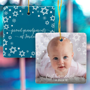 Ornement En Céramique Premier Hanoukka Baby Snowflakes Étoiles Grand-par