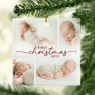 Ornement En Céramique Premier Noël 5 Photo Noël Personnalisé