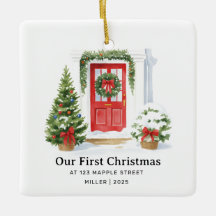 Premier Noël à la nouvelle adresse - Porte rouge