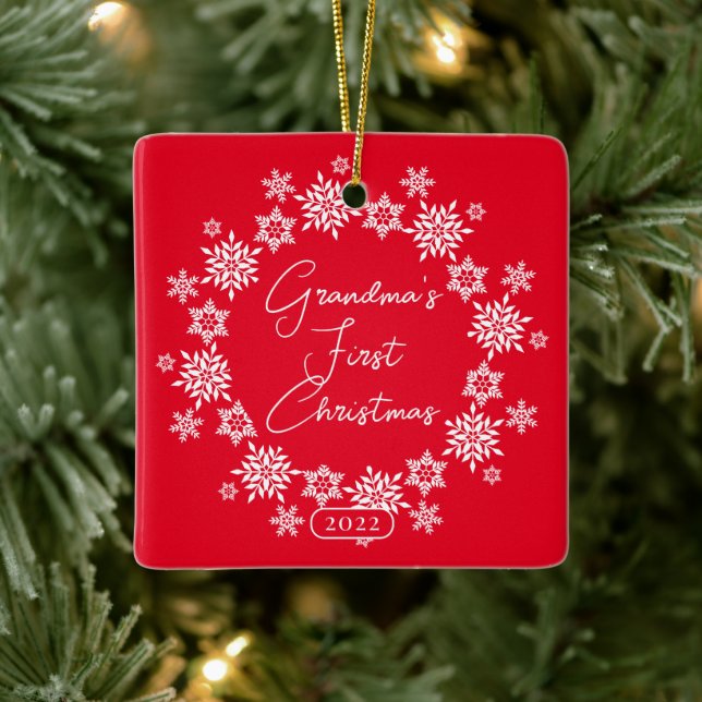 Ornement En Céramique Premier Noël de grand-mère (Arbre)