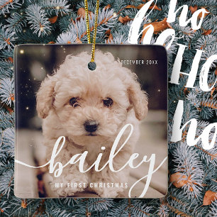 Ornement En Céramique Premier Noël de l'animal de compagnie Simple Ann