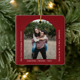 Ornement En Céramique Premier Noël des fiancés Arche de photo