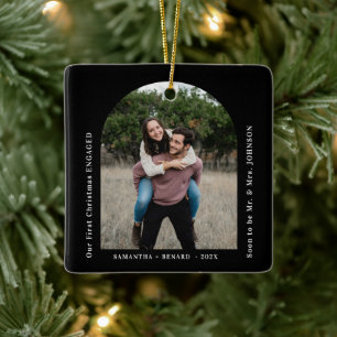 Ornement En Céramique Premier Noël des fiancés Arche de photo