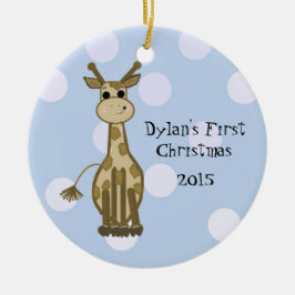 Ornement En Céramique Premier Noël du bébé en Giraffe mignonne