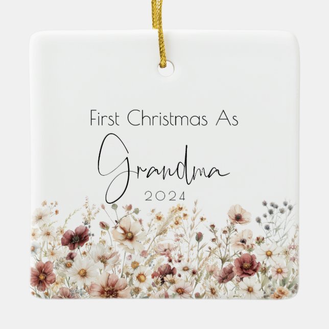 Ornement En Céramique Premier Noël En Grand-Mère (Devant)
