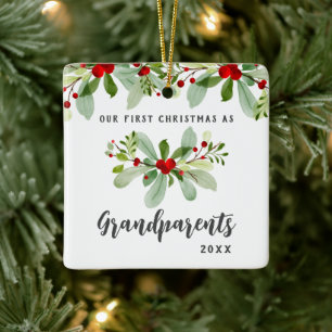 Ornement En Céramique Premier Noël En Grand-Parents Mistletoe Photo