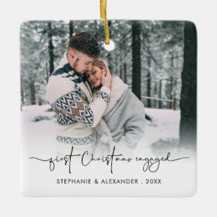 Ornement En Céramique Premier Noël Engagé Photo Overlay Noms Année