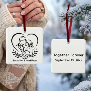 Ornement En Céramique Premier Noël ensemble Cadeau de mariage personnali