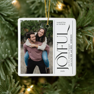 Ornement En Céramique Premier Noël joyeux des couples fiancés Photo