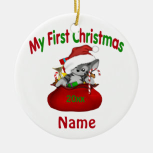 Ornement En Céramique Premier Noël Kitty de Babys personnalisé